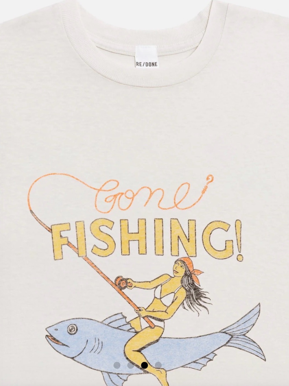 Re/Done Gone Fishing boyfriend T-shirt NWT